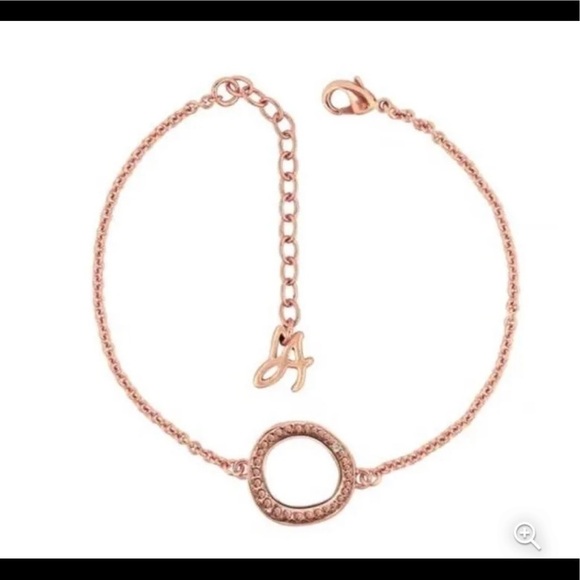 NWT ADORE ORGANIC CIRCLE BEADED SWAROVSKI CRYSTAL ROSE GOLD BRACELET - Picture 2 of 12